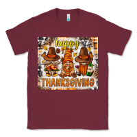 Burgundy Happy Thanksgiving gnomes Classic Tee - NancyCooperArtShop