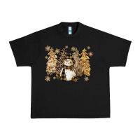 Black snowman with christmas trees 11inches Urban Heavy Tee - CowGirlArtShop