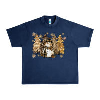 Navy snowman with christmas trees 11inches Urban Heavy Tee - CowGirlArtShop