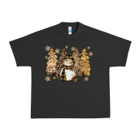 Pigment Black snowman with christmas trees 11inches Urban Heavy Tee - CowGirlArtShop