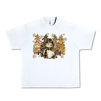 White snowman with christmas trees 11inches Urban Heavy Tee - CowGirlArtShop
