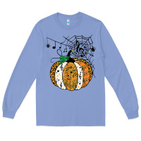 Colony Blue halloween pumpkin music symbols music teacher halloween t shirt copy Long Sleeve Tee - trangStudio