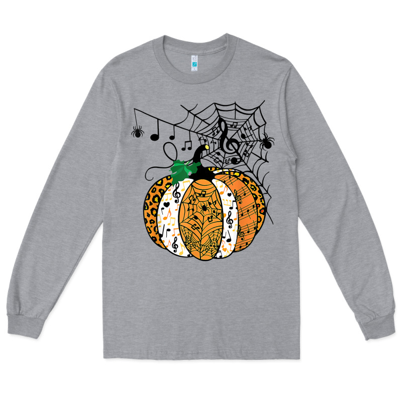 Halloween Pumpkin Music Symbols Music Teacher Halloween T Shirt Copy Long Sleeve Tee by trangStudio | Teevron