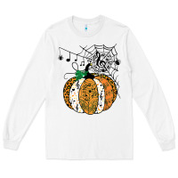 White halloween pumpkin music symbols music teacher halloween t shirt copy Long Sleeve Tee - trangStudio