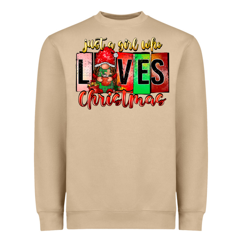 Just A Girl Who Loves Christmas Heavyweight Sweatshirt by CowhideDigitalArt | Teevron
