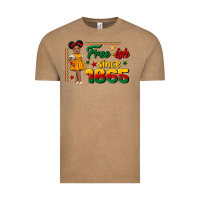 Vintage Coffee free ish since 1865 black girl peekaboo juneteenth Vintage Tee - CowGirlArtShop
