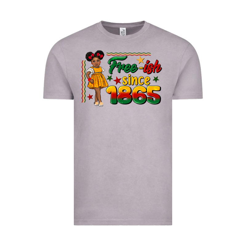 Free Ish Since 1865 Black Girl Peekaboo Juneteenth Vintage Tee by CowGirlArtShop | Teevron