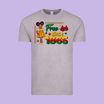 Free Ish Since 1865 Black Girl Peekaboo Juneteenth Vintage Tee Designed By Cowgirlartshop
