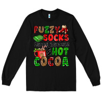 Black fuzzy socks flannel blankets and hot cocoa Long Sleeve Tee - OliviaCreatesArt