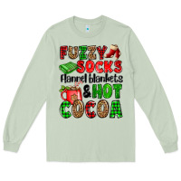 Matcha fuzzy socks flannel blankets and hot cocoa Long Sleeve Tee - OliviaCreatesArt