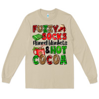 Mushroom fuzzy socks flannel blankets and hot cocoa Long Sleeve Tee - OliviaCreatesArt