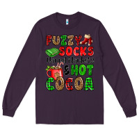 Plum fuzzy socks flannel blankets and hot cocoa Long Sleeve Tee - OliviaCreatesArt