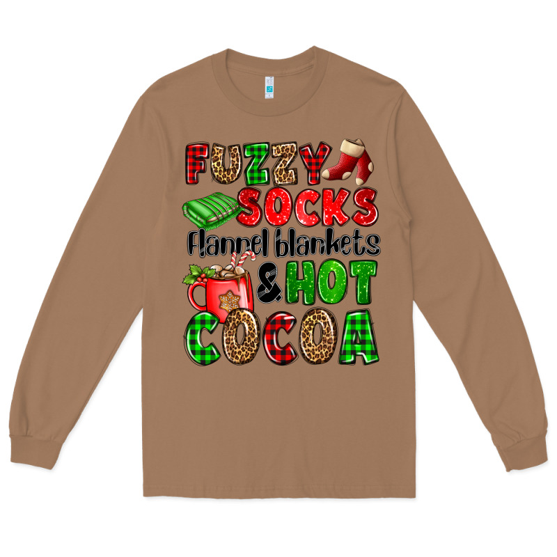 Fuzzy Socks Flannel Blankets And Hot Cocoa Long Sleeve Tee by OliviaCreatesArt | Teevron
