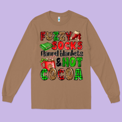 Fuzzy Socks Flannel Blankets And Hot Cocoa Long Sleeve Tee Designed By Oliviacreatesart