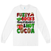 White fuzzy socks flannel blankets and hot cocoa Long Sleeve Tee - OliviaCreatesArt