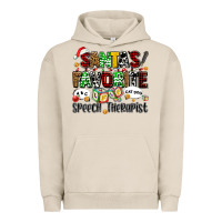 Pigment French Oak santas favorite speech therapist Urban Hoodie - AdoDesignShop