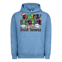 Pigment Pebble Blue santas favorite speech therapist Urban Hoodie - AdoDesignShop