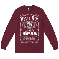 Burgundy corpsman 8404 devildoc gift for corpsman t shirt Long Sleeve Tee - trangStudio