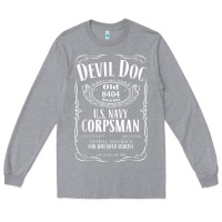 Heather Grey corpsman 8404 devildoc gift for corpsman t shirt Long Sleeve Tee - trangStudio