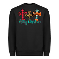 Black merry Christmas cross Heavyweight Sweatshirt - CowhideDigitalArt