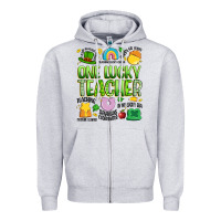 Heather Grey one lucky teacher lucky charm Zipper Hoodie - Artiststas