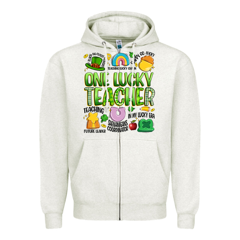 One Lucky Teacher Lucky Charm Zipper Hoodie by Artiststas | Teevron
