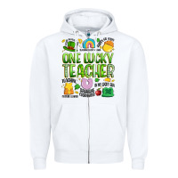 White one lucky teacher lucky charm Zipper Hoodie - Artiststas