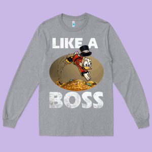 Like A Boss Duck Tales Art Gift For Fans Long Sleeve Tee Designed By Trangstudio