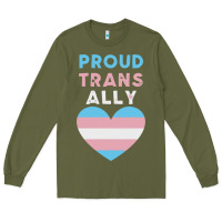 Army Green proud trans ally transgender Long Sleeve Tee - trangStudio