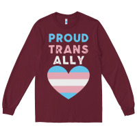 Burgundy proud trans ally transgender Long Sleeve Tee - trangStudio