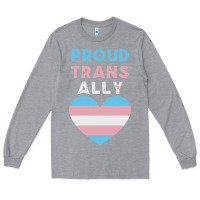 Heather Grey proud trans ally transgender Long Sleeve Tee - trangStudio