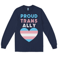 Navy proud trans ally transgender Long Sleeve Tee - trangStudio