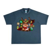 Midnight Navy reindeer joy christmas Urban Heavy Tee - CowGirlArtShop