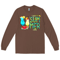 Chestnut sweet summer time turquoise yellow Long Sleeve Tee - CowCowDesign