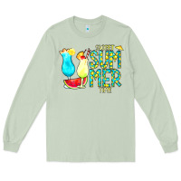 Matcha sweet summer time turquoise yellow Long Sleeve Tee - CowCowDesign