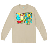 Mushroom sweet summer time turquoise yellow Long Sleeve Tee - CowCowDesign