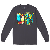 Smoke sweet summer time turquoise yellow Long Sleeve Tee - CowCowDesign