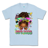 Dusty Blue 80's babe afro messy bun Classic Tee - texasbilliewilder