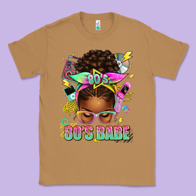 80's Babe Afro Messy Bun Classic Tee Designed By Texasbilliewilder