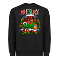 Black merry christmas car Heavyweight Sweatshirt - CowhideDigitalArt