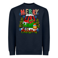 Navy merry christmas car Heavyweight Sweatshirt - CowhideDigitalArt
