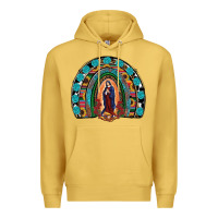 Antique Gold Lady Of Guadalupe Rainbow Premium Hoodie - RanaPortraitStore