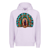 Lilac Lady Of Guadalupe Rainbow Premium Hoodie - RanaPortraitStore