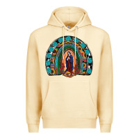 Pina Colada Lady Of Guadalupe Rainbow Premium Hoodie - RanaPortraitStore
