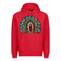 Red Lady Of Guadalupe Rainbow Premium Hoodie - RanaPortraitStore