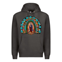 Smoke Lady Of Guadalupe Rainbow Premium Hoodie - RanaPortraitStore