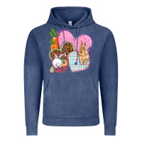 Vintage Denim Easter hearts Easter Day Vintage Hoodie - HowdyJamesFarm