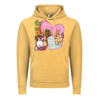 Vintage Mustard Easter hearts Easter Day Vintage Hoodie - HowdyJamesFarm