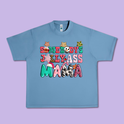 Somebody Jolly Ass Mama Pink Christmas Urban Heavy Tee Designed By Cowgirlartshop