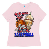 Grab Your Joe Let's Go Basketball Ladies Tee | Teevron